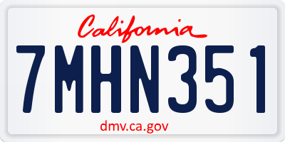 CA license plate 7MHN351
