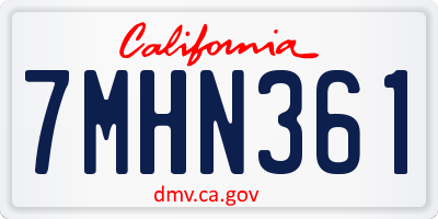 CA license plate 7MHN361