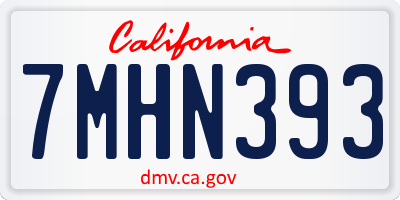 CA license plate 7MHN393