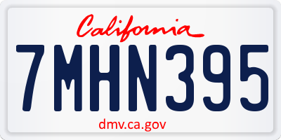 CA license plate 7MHN395