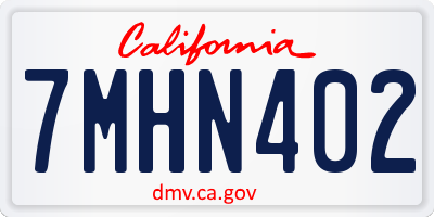 CA license plate 7MHN402