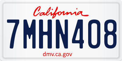 CA license plate 7MHN408