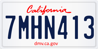 CA license plate 7MHN413