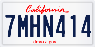 CA license plate 7MHN414