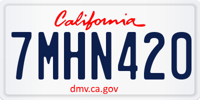 CA license plate 7MHN420