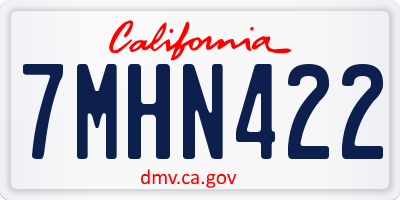 CA license plate 7MHN422