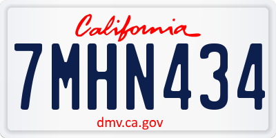 CA license plate 7MHN434