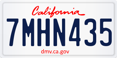 CA license plate 7MHN435