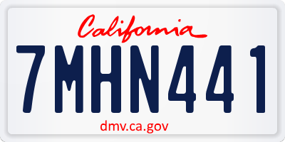 CA license plate 7MHN441