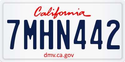 CA license plate 7MHN442