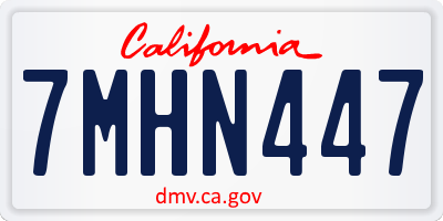 CA license plate 7MHN447