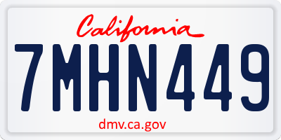 CA license plate 7MHN449
