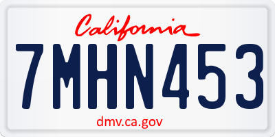 CA license plate 7MHN453