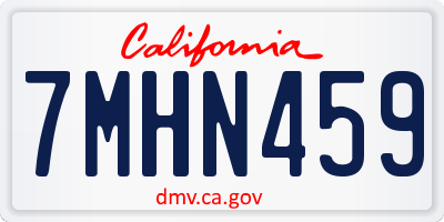 CA license plate 7MHN459