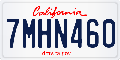 CA license plate 7MHN460
