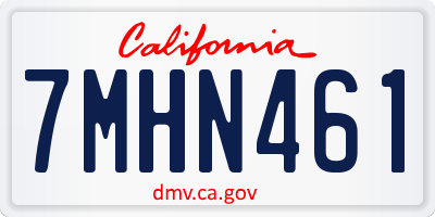 CA license plate 7MHN461