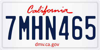 CA license plate 7MHN465