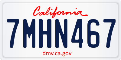 CA license plate 7MHN467