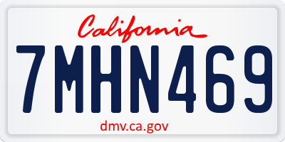 CA license plate 7MHN469