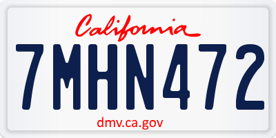 CA license plate 7MHN472