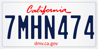 CA license plate 7MHN474