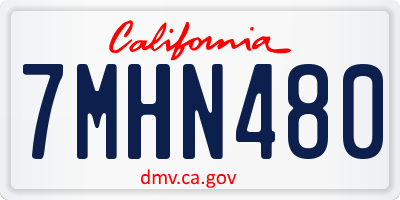 CA license plate 7MHN480