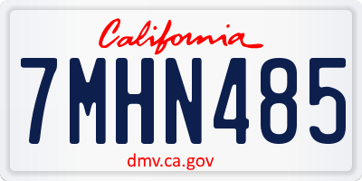 CA license plate 7MHN485