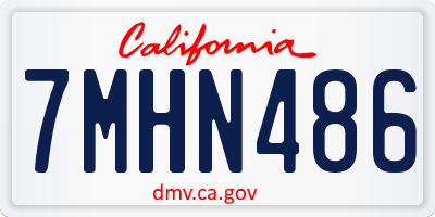 CA license plate 7MHN486