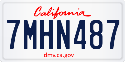 CA license plate 7MHN487