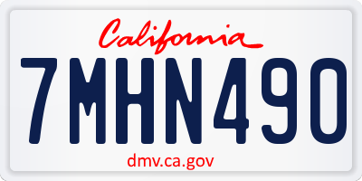 CA license plate 7MHN490