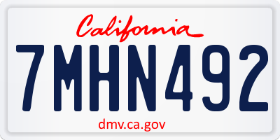 CA license plate 7MHN492
