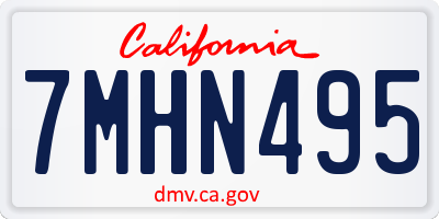 CA license plate 7MHN495