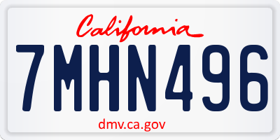 CA license plate 7MHN496