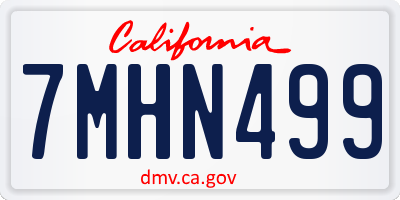 CA license plate 7MHN499