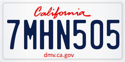 CA license plate 7MHN505