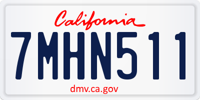 CA license plate 7MHN511