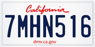 CA license plate 7MHN516