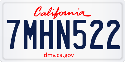 CA license plate 7MHN522