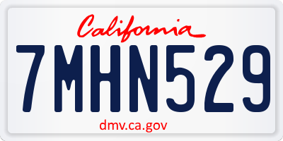 CA license plate 7MHN529