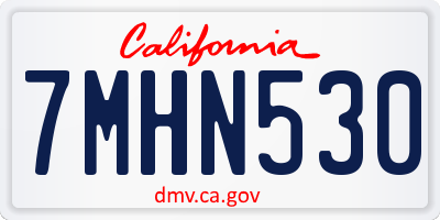 CA license plate 7MHN530