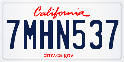 CA license plate 7MHN537