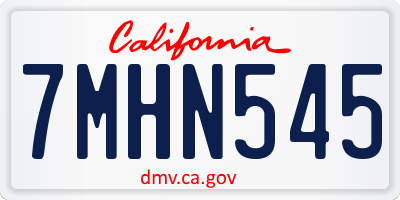 CA license plate 7MHN545