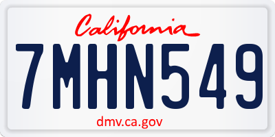 CA license plate 7MHN549