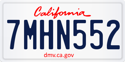 CA license plate 7MHN552