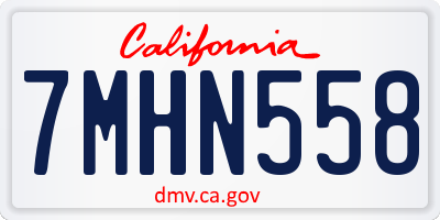 CA license plate 7MHN558