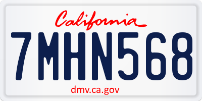 CA license plate 7MHN568
