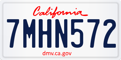 CA license plate 7MHN572