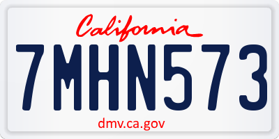 CA license plate 7MHN573