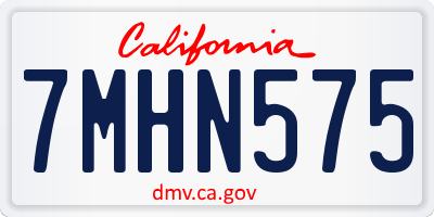 CA license plate 7MHN575