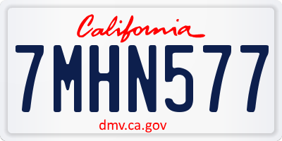 CA license plate 7MHN577
